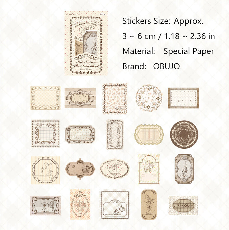 40 Pcs Lace Floral Writable Stickers KLZJ