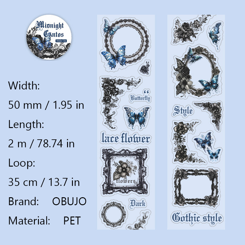 1 Roll Dark Gothic PET Stickers Tape AYSP