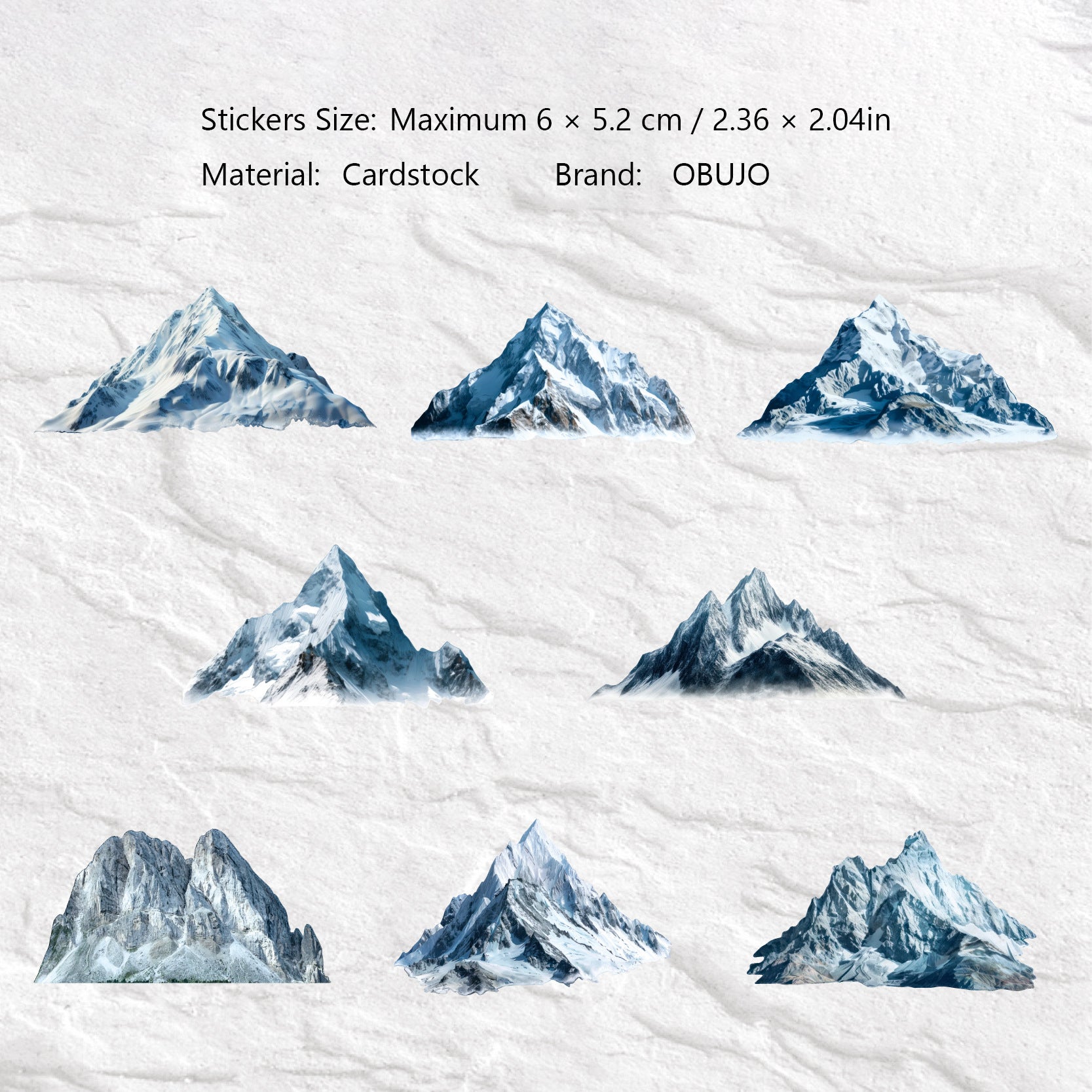 16 Pcs Mountain Cardstock Stickers SHQI