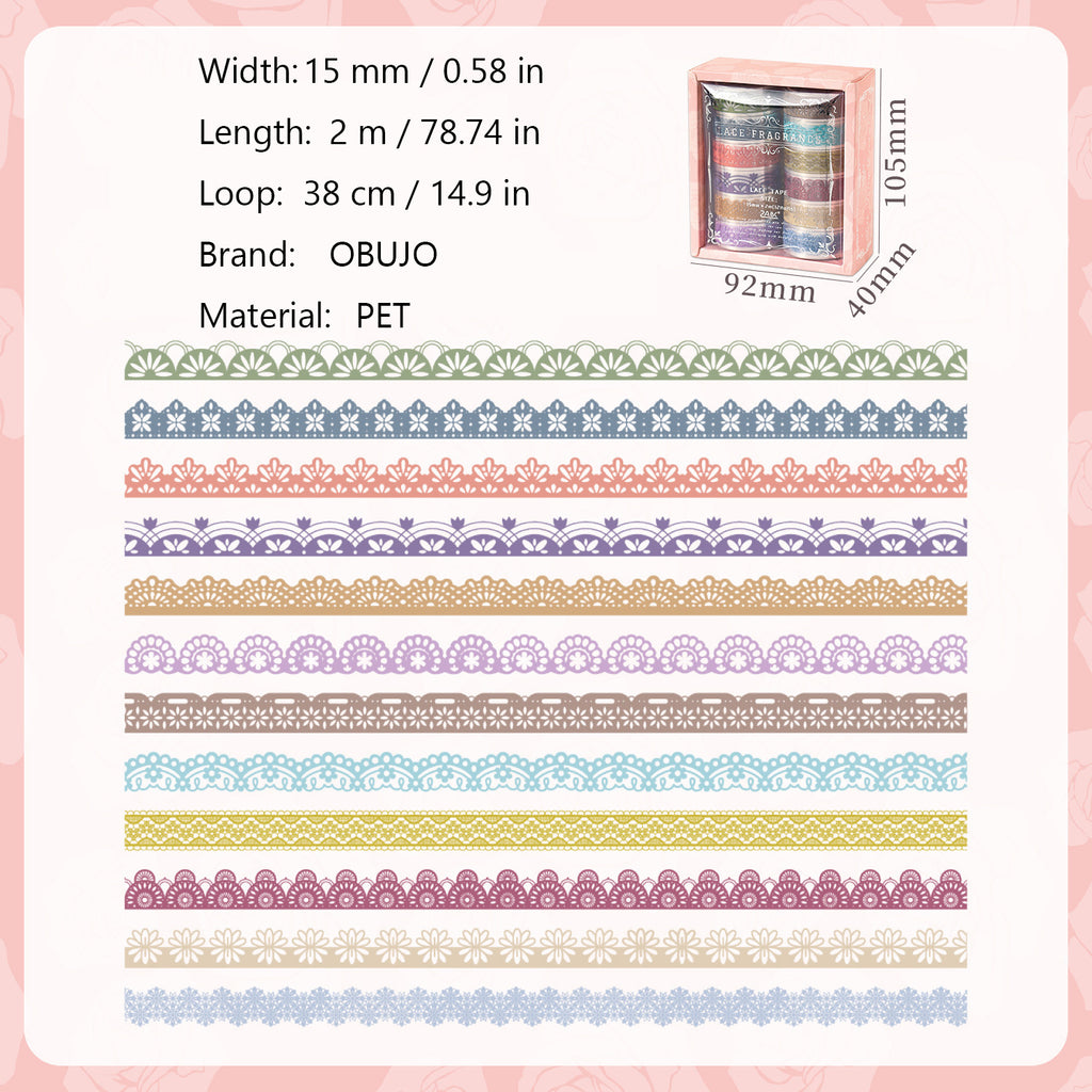 12 Rolls Lace PET Tape Set SDMJ