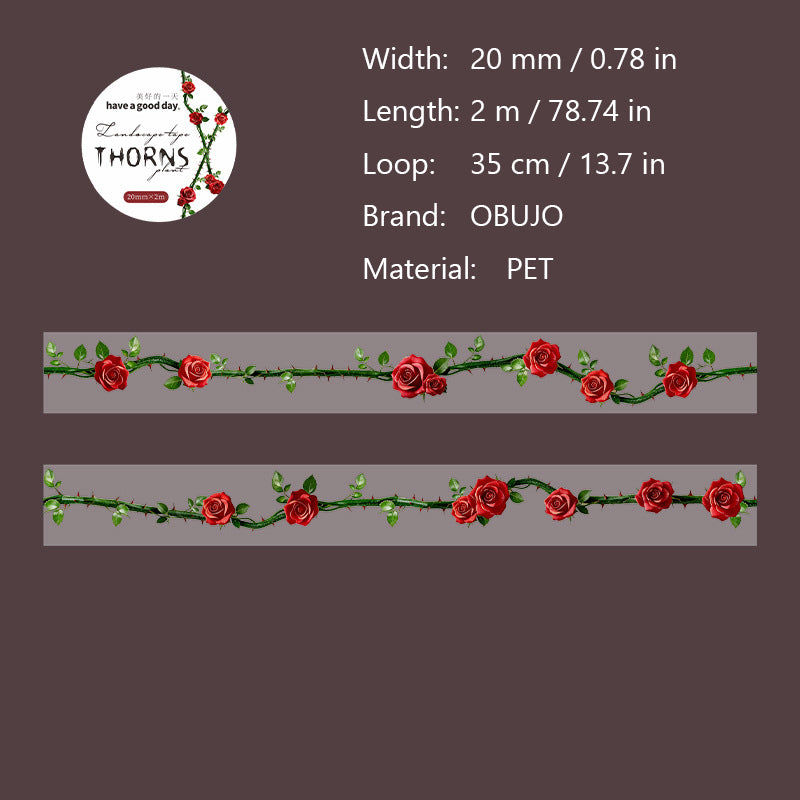 1 Roll Thorns Vines PET Tape JJIXL