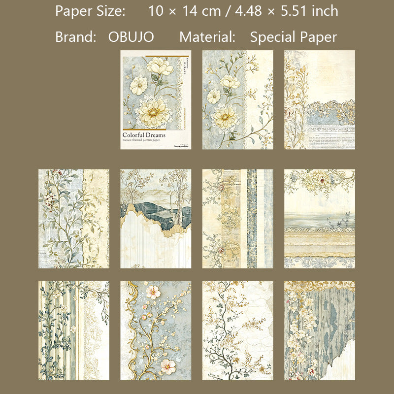 30 Sheets Vintage Floral Journal Paper MSQM