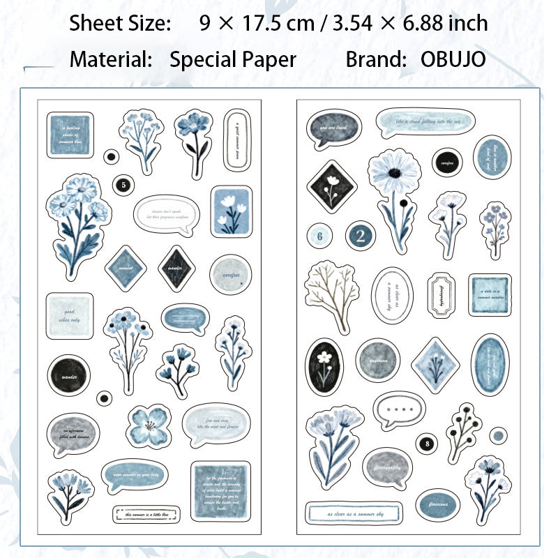 2 Sheets Botanical Journal Stickers CYYY