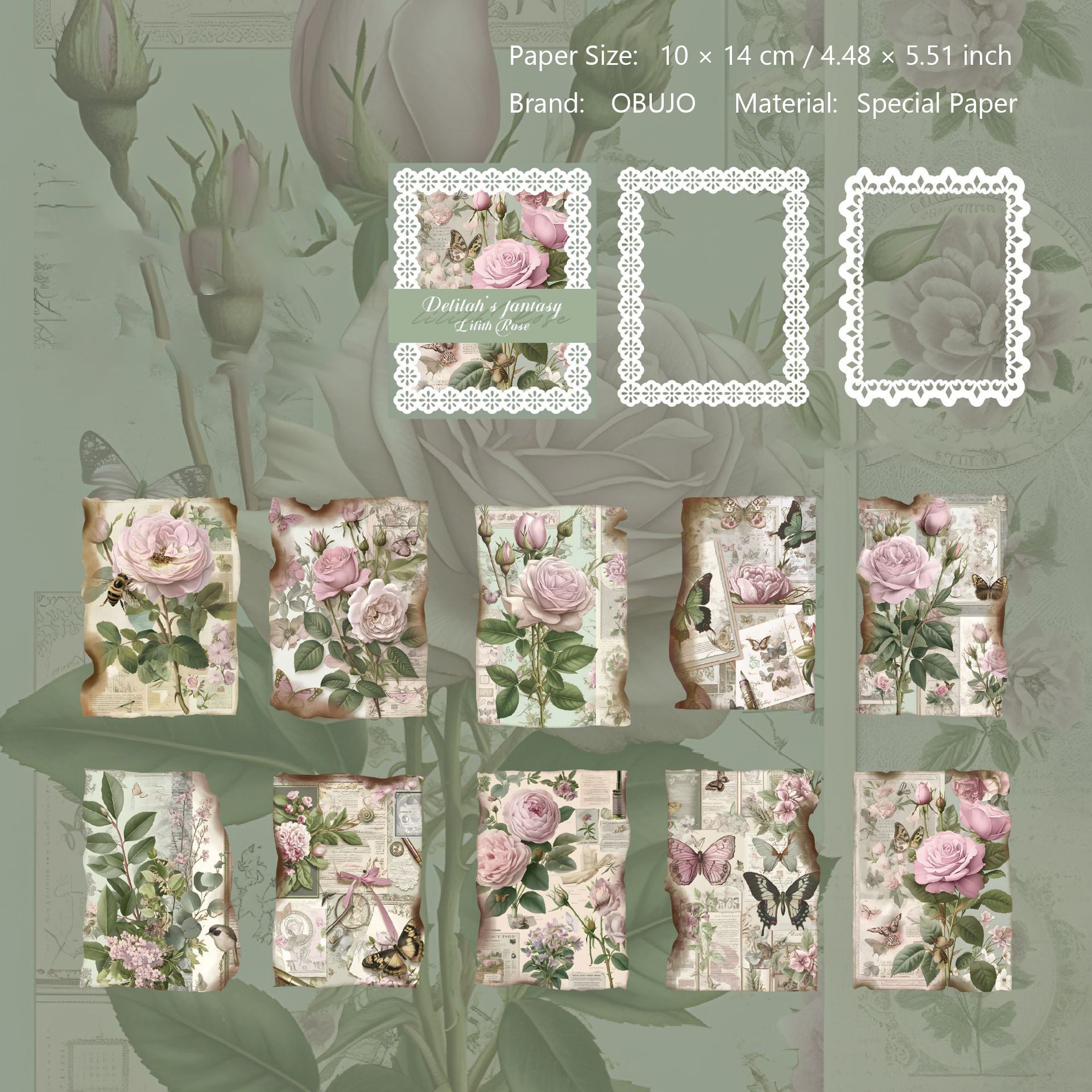 24 Sheets Fantasy Junk Journal Paper DLEHX