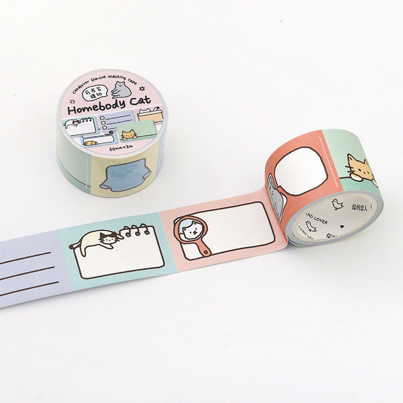 Kawaii Cozy Pets Writable Die-Cut Memo Tape - Homedody Cat