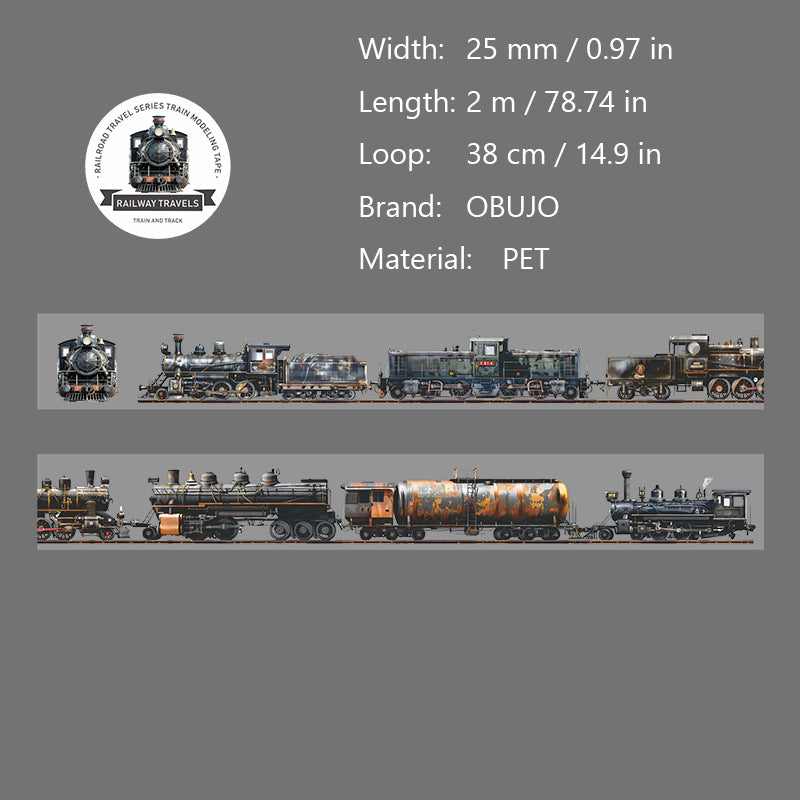 1 Roll Railway Themed PET Tape TGLX