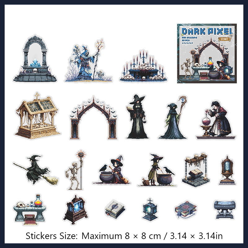 20 Pcs Dark Magic PET Stickers AHXS