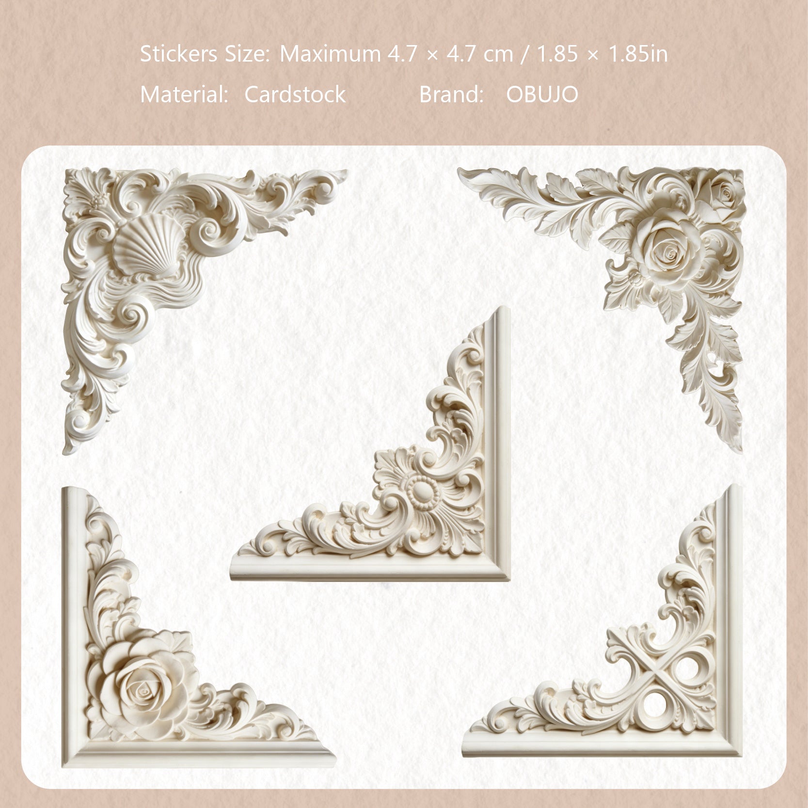 20 Pcs 3D Sculpture Themed Cardstock Stickers FDXL