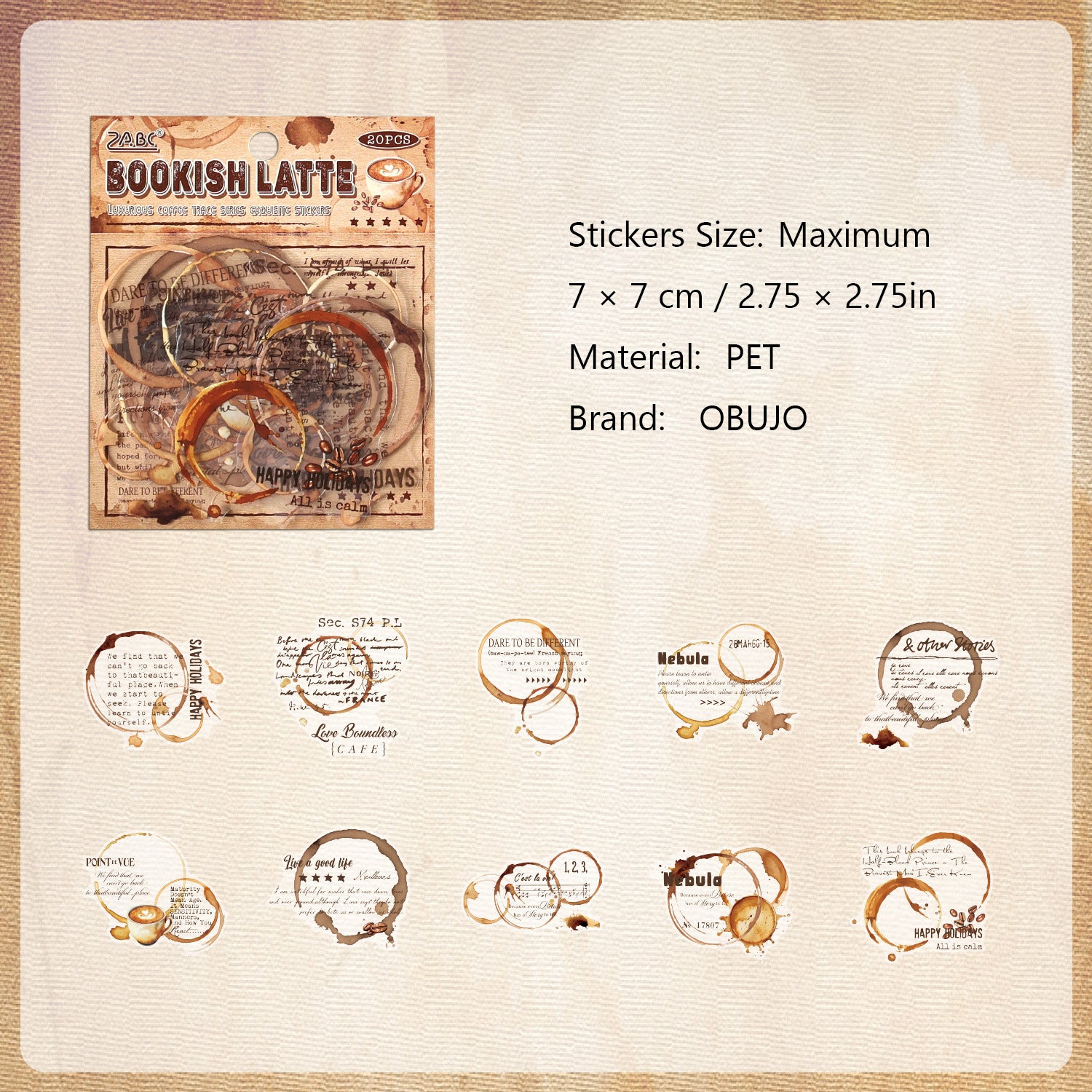 20 Pcs Travel Themed PET Stickers NXKJ