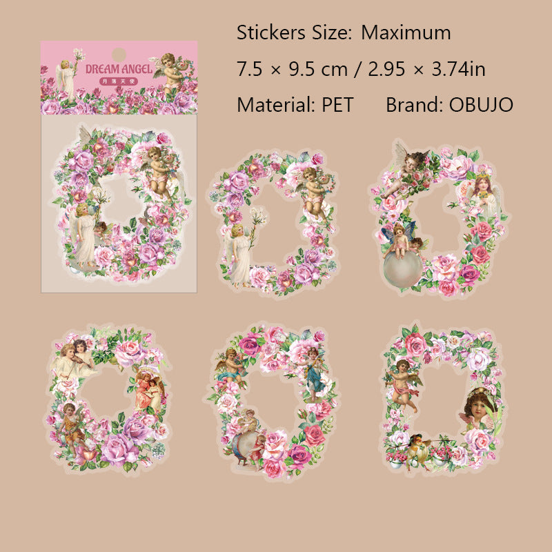 10 Pcs Flower Frame PET Stickers MYTS