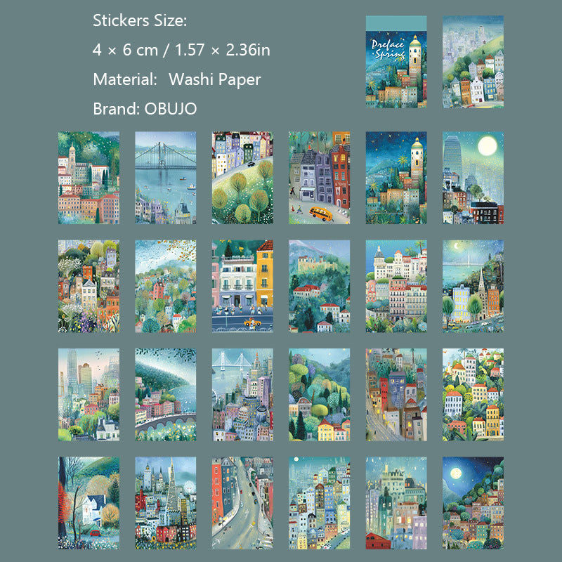 50 Sheets Spring Scenery Washi Stickers Book CCXZ