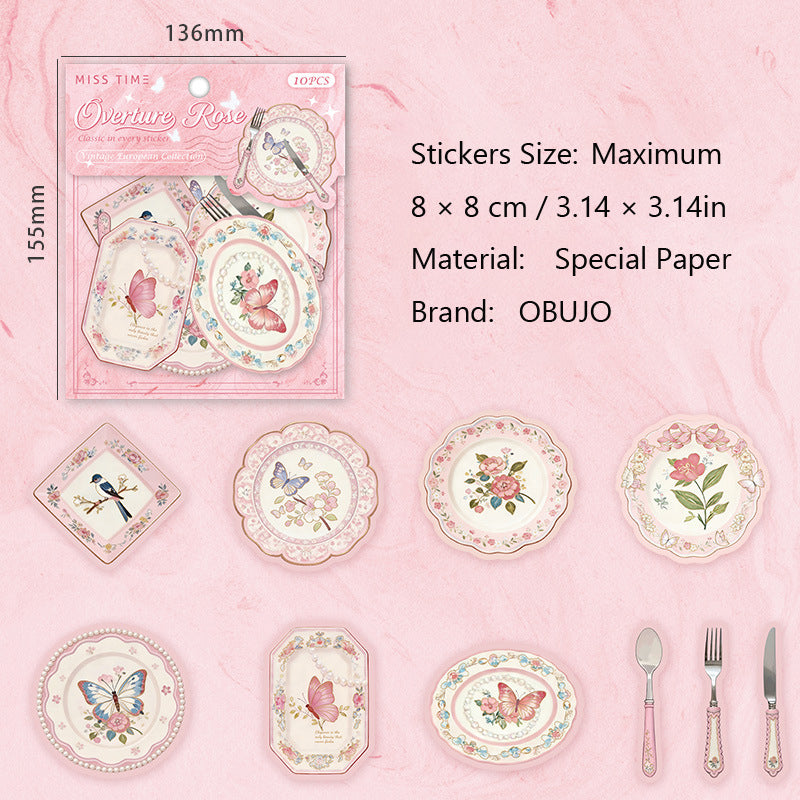 10 Pcs Dinnerware Themed Stickers QMOY