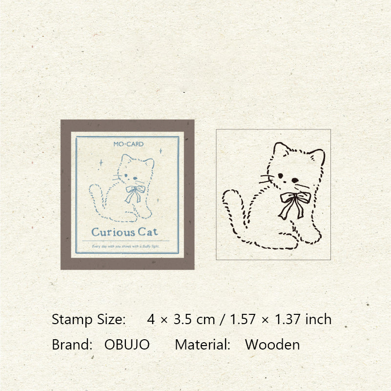 Cute Cat Wooden Stamp MYRM