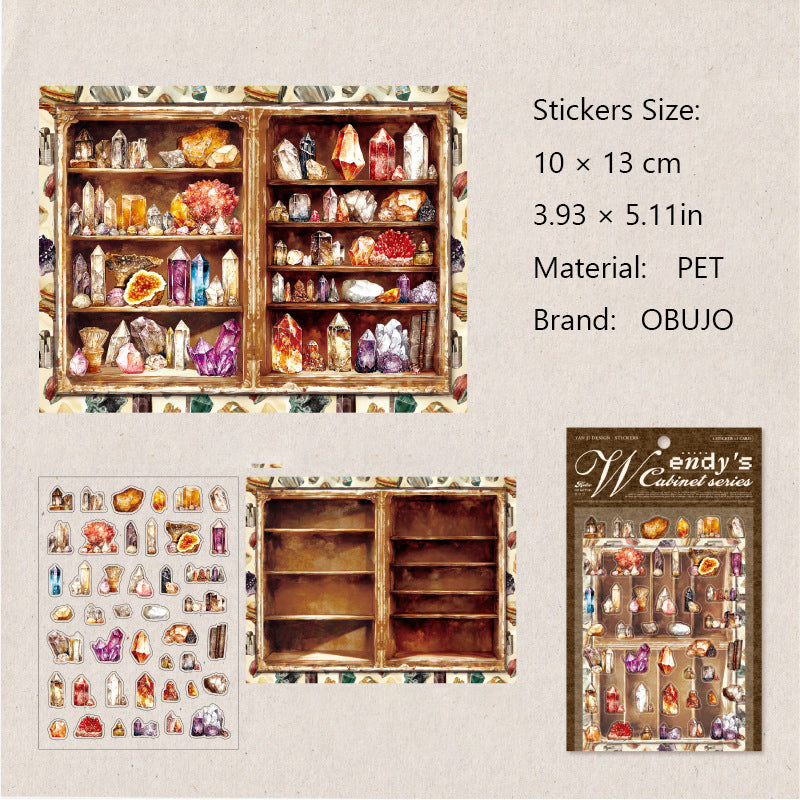 2 Sheets Retro Shelf Journal Stickers WDGZ
