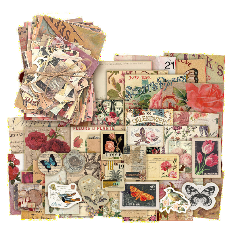 100 Pcs Victorian Floral Journal Paper VMP09