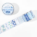 Chrono Ticket Floral Patchwork Die-Cut Tape - Blue