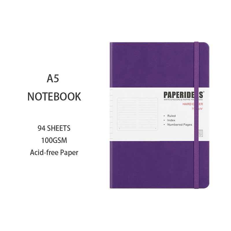 A5 Hardcover Solid Color Notebook, 94 Sheets