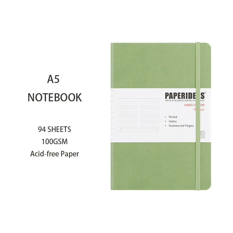 A5 Hardcover Solid Color Notebook, 94 Sheets