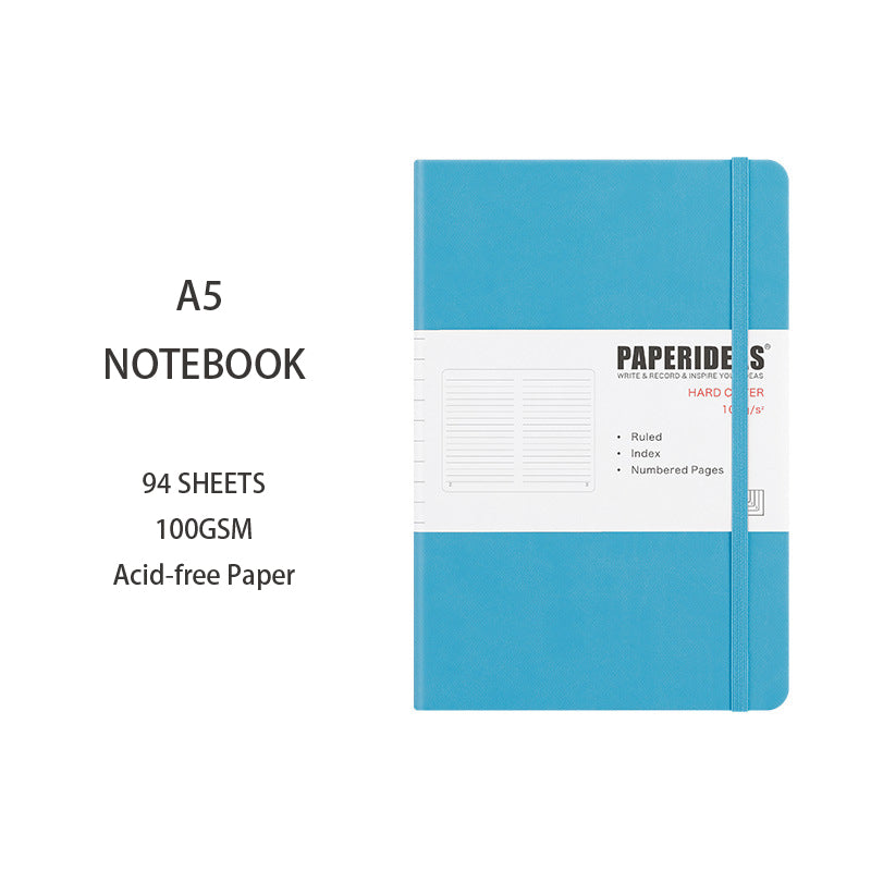 A5 Hardcover Solid Color Notebook, 94 Sheets