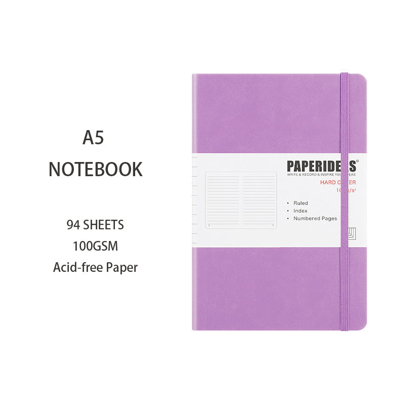 A5 Hardcover Solid Color Notebook, 94 Sheets