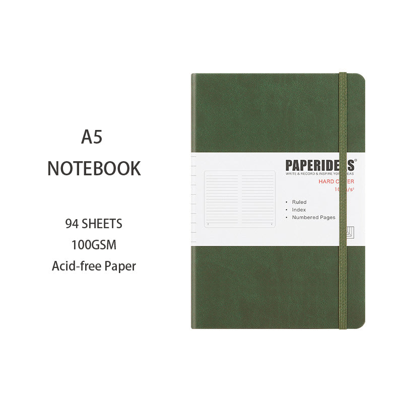 A5 Hardcover Solid Color Notebook, 94 Sheets