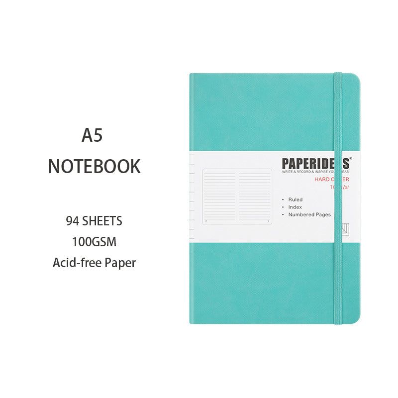 A5 Hardcover Solid Color Notebook, 94 Sheets