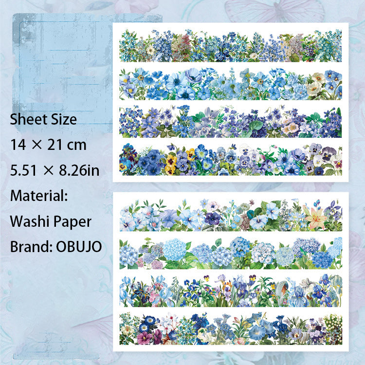 4 Sheet Flower Garden Washi Stickers HLMY