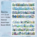 4 Sheet Flower Garden Washi Stickers HLMY