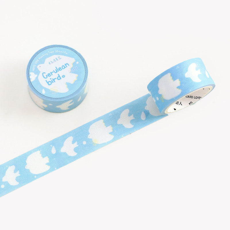 Minimalist Cerulean Sky Bird Washi Tape