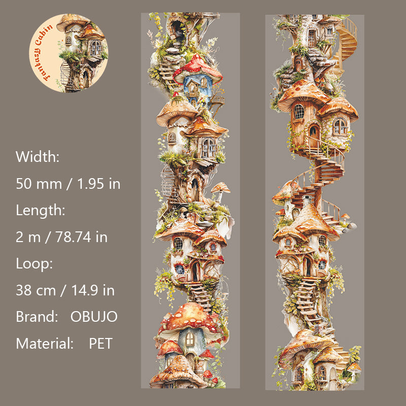 1 Roll Fairy Tree House PET Tape QHXW