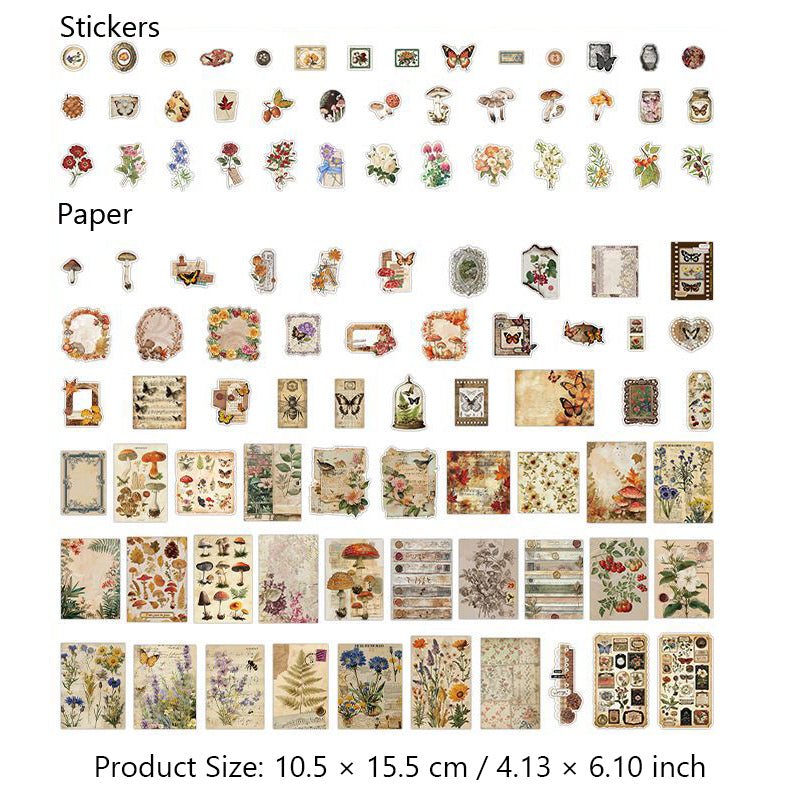 200 Pcs Vintage Junk Journal Supplier Kit SGSCX