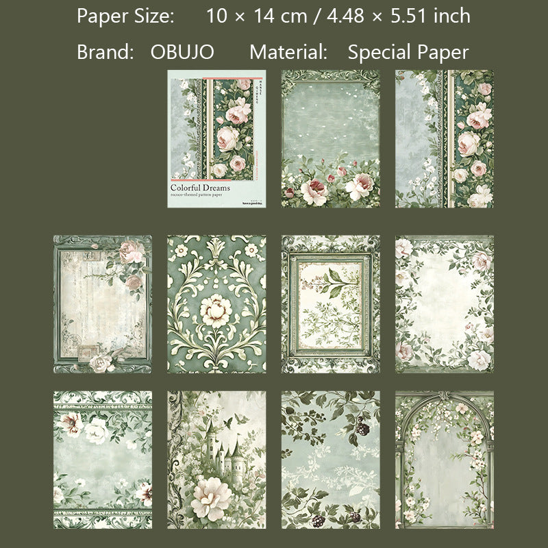 30 Sheets Vintage Floral Journal Paper MSQM