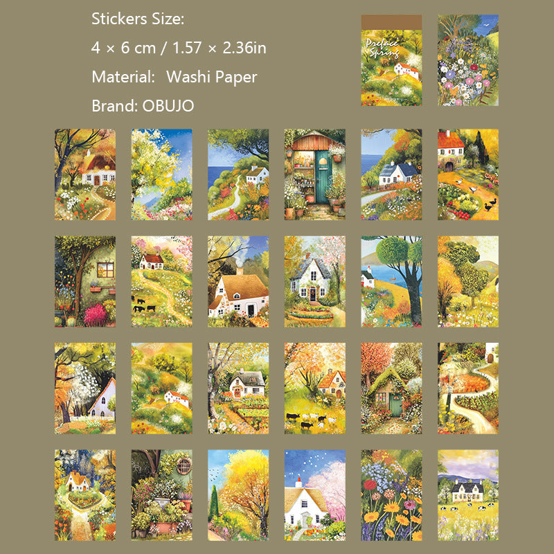 50 Sheets Spring Scenery Washi Stickers Book CCXZ