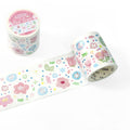 Pastel Watercolor Floral Die-Cut Washi Tape - Pink Flower