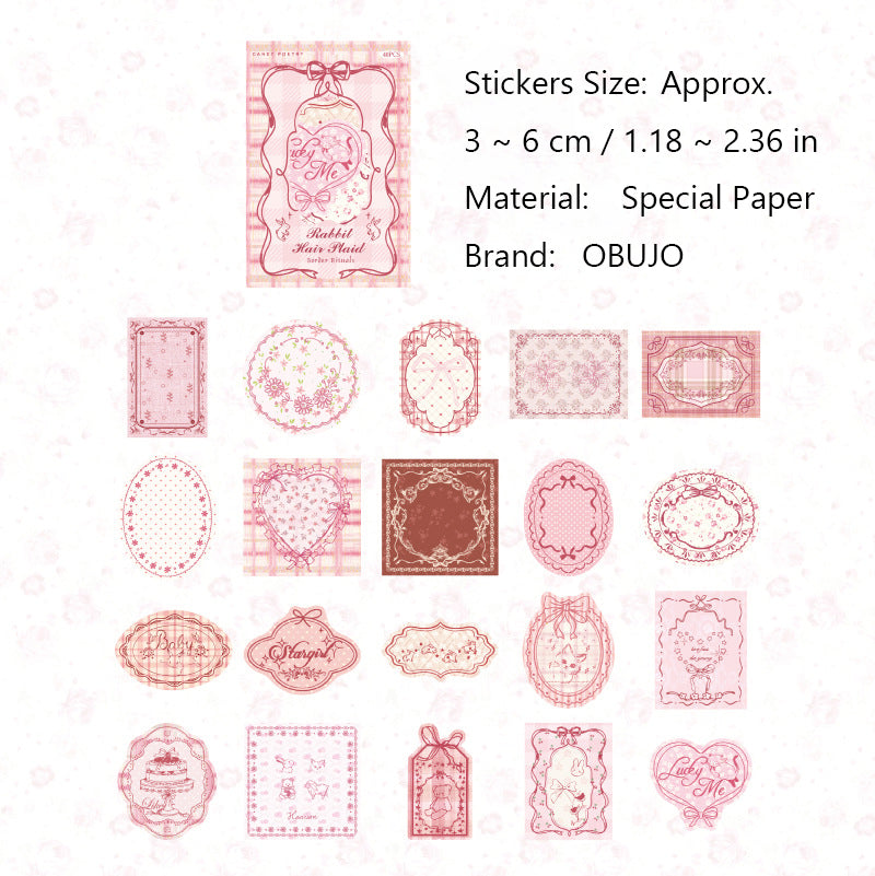 40 Pcs Lace Floral Writable Stickers KLZJ