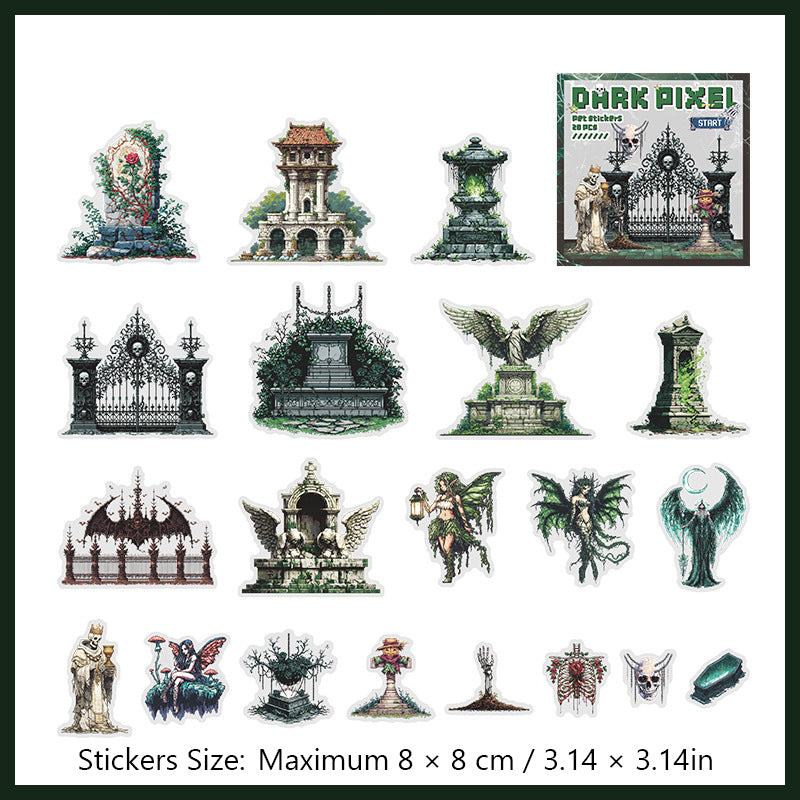 20 Pcs Dark Magic PET Stickers AHXS