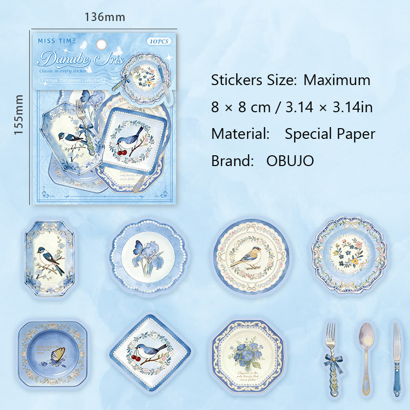 10 Pcs Dinnerware Themed Stickers QMOY