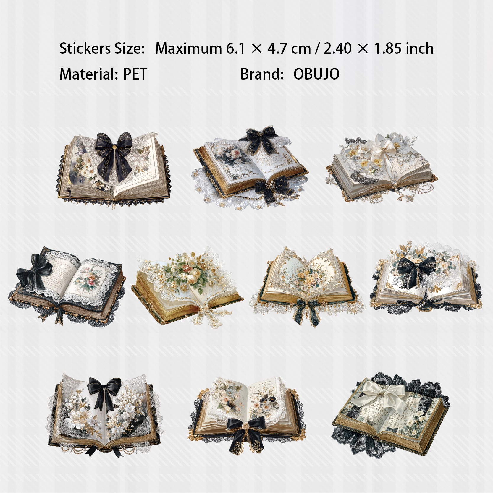 20 Pcs Book Reading PET Stickers SXXL