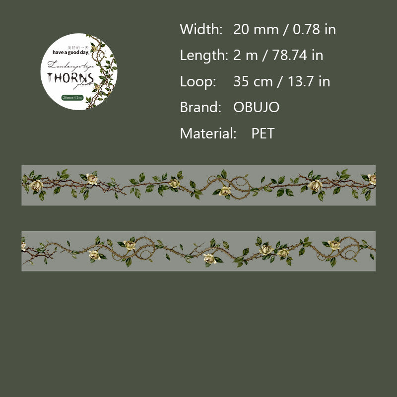 1 Roll Thorns Vines PET Tape JJIXL
