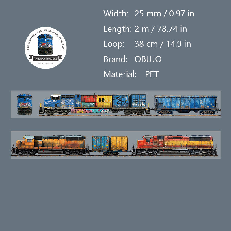 1 Roll Railway Themed PET Tape TGLX