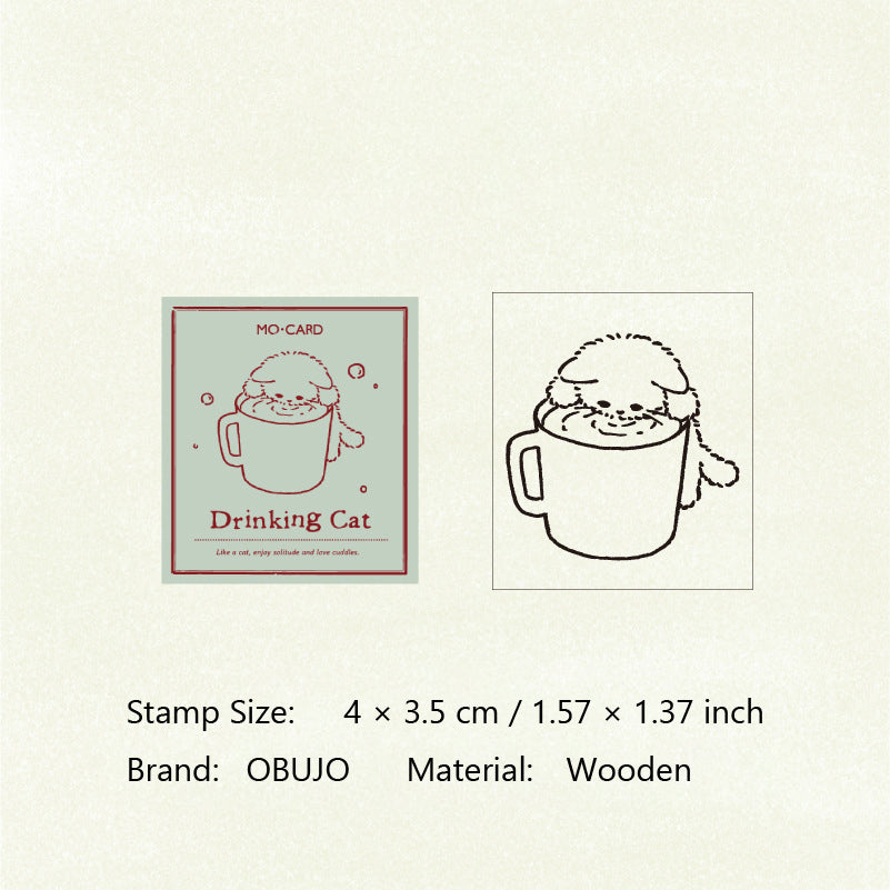 Cute Cat Wooden Stamp MYRM