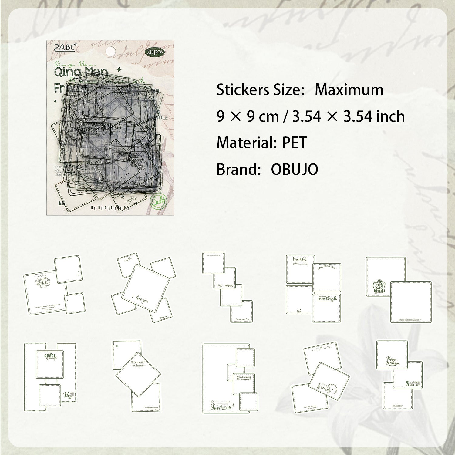 20 Pcs Geometric Themed Frame Stickers JYKJ