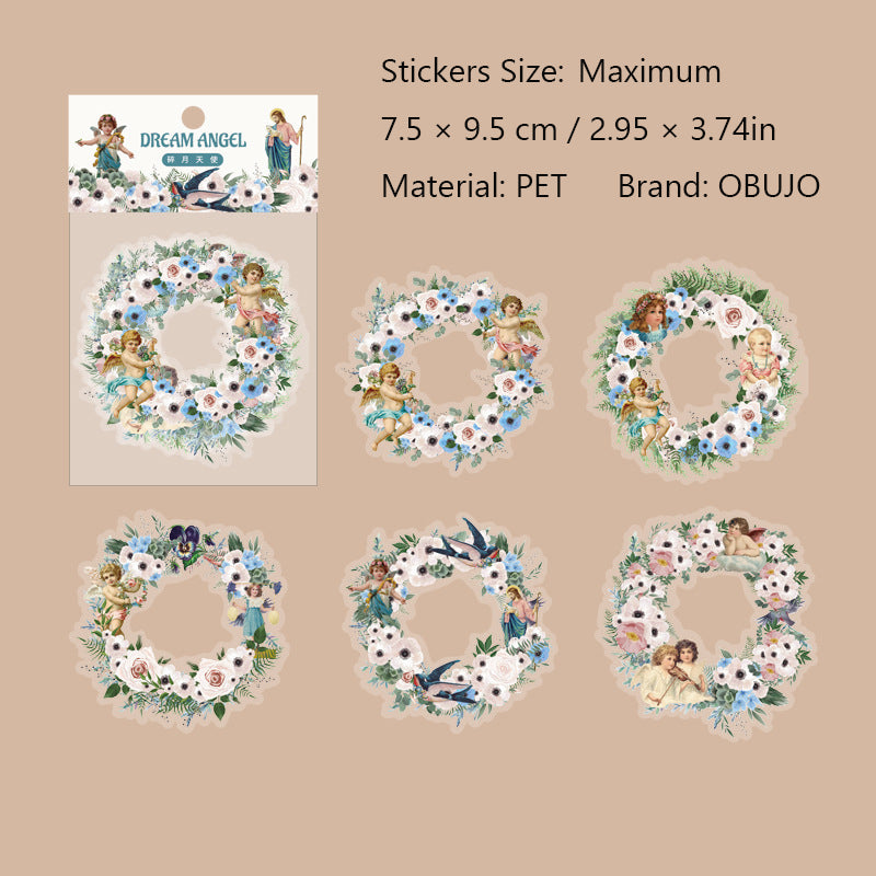 10 Pcs Flower Frame PET Stickers MYTS
