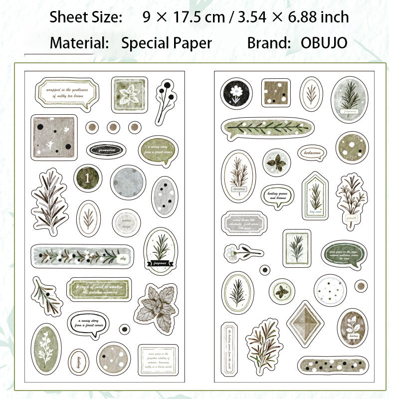 2 Sheets Botanical Journal Stickers CYYY