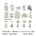 40 Pcs Vintage Journal Paper and Washi Stickers LMRJ