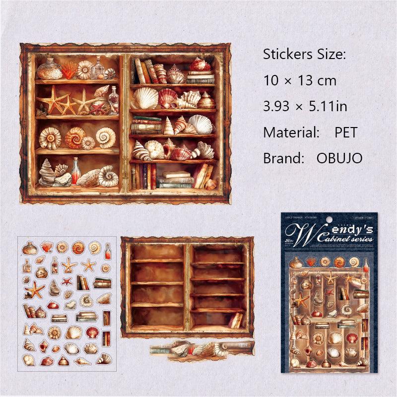 2 Sheets Retro Shelf Journal Stickers WDGZ