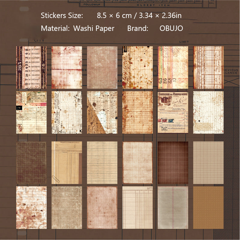 48 Sheets Old Bill Junk Journal Paper JZDX