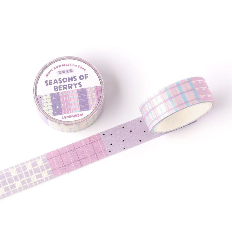 Retro Palette Geometric Grid Washi Tape - Berry