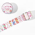 Chrono Ticket Floral Patchwork Die-Cut Tape - Red