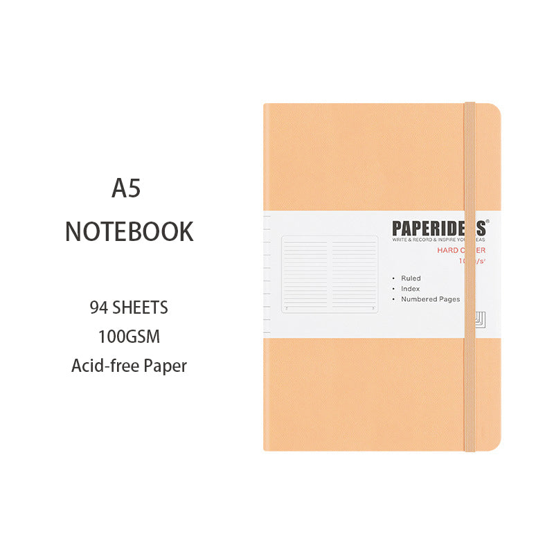 A5 Hardcover Solid Color Notebook, 94 Sheets